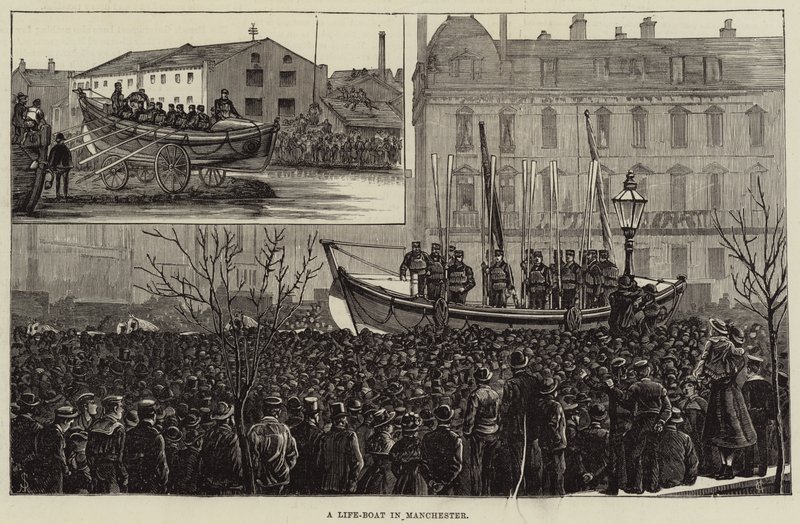Um barco salva-vidas em Manchester (gravura) de European School