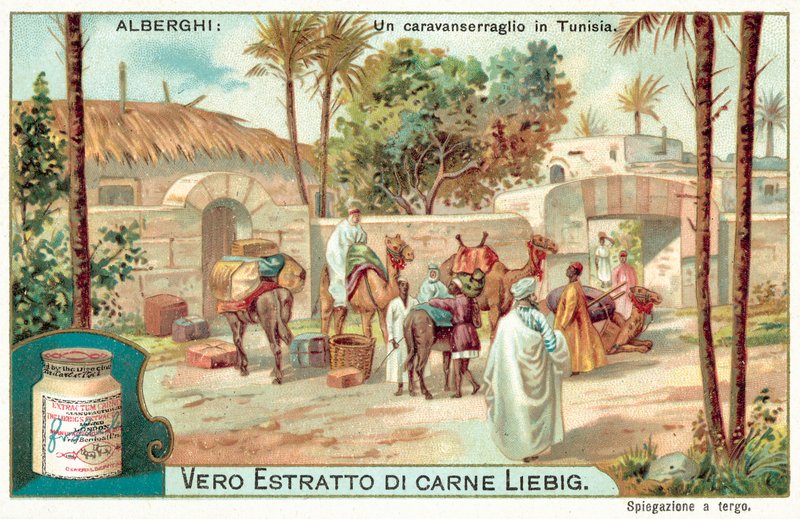 Um caravanserai na Tunísia (chromolitho) de European School