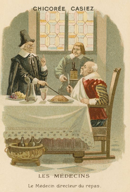 Um médico dizendo a um homem o que ele deveria comer de European School