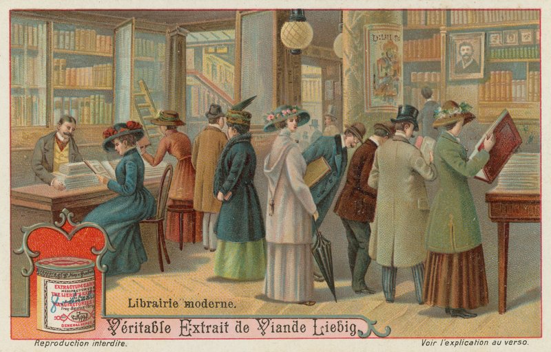 Uma livraria moderna (início do século 20) de European School