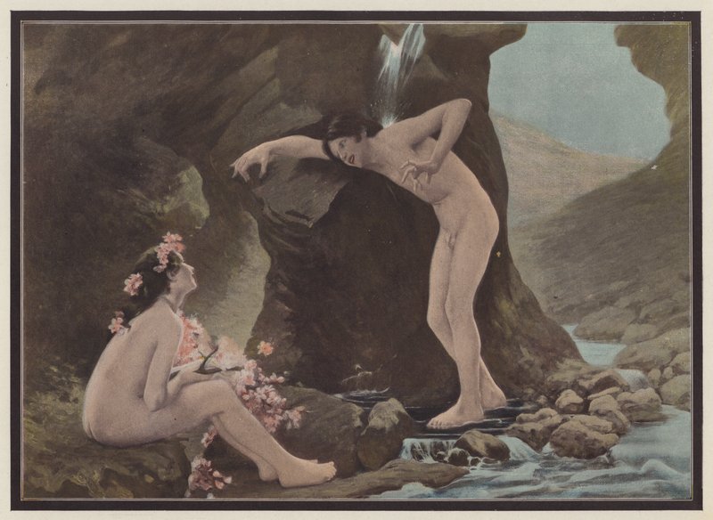 Uma cena de Daphnis e Chloe (lito colorido) de European School