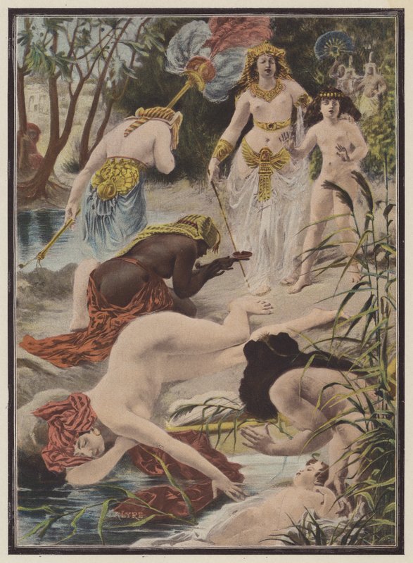 Uma cena da vida de Moisés (cor litho) de European School