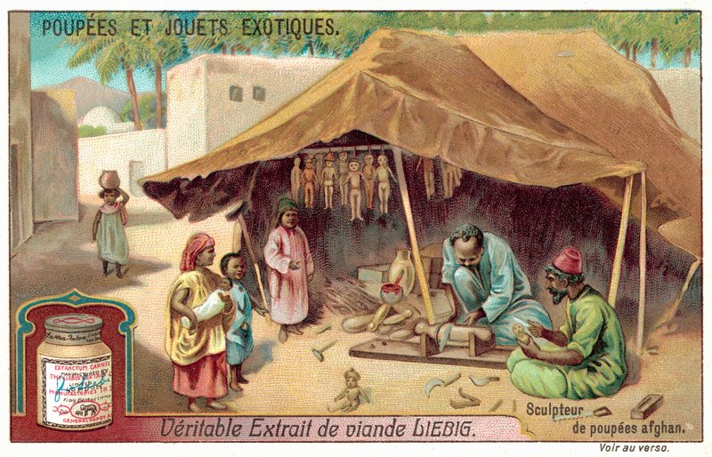 Criador de bonecas afegão (chromolitho) de European School