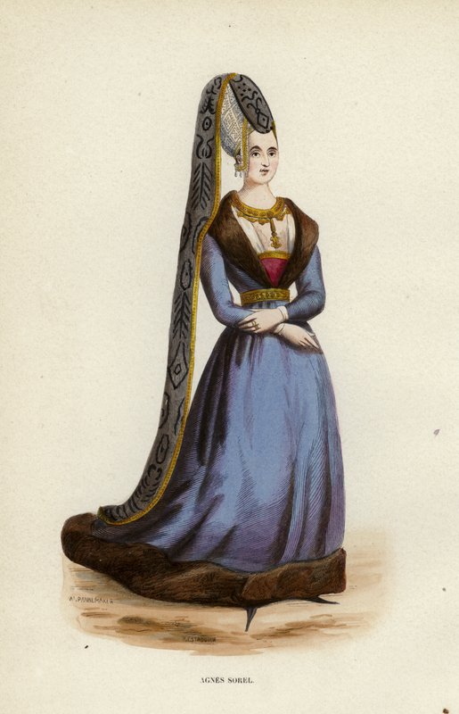 Agnes Sorel (gravura colorida) de European School