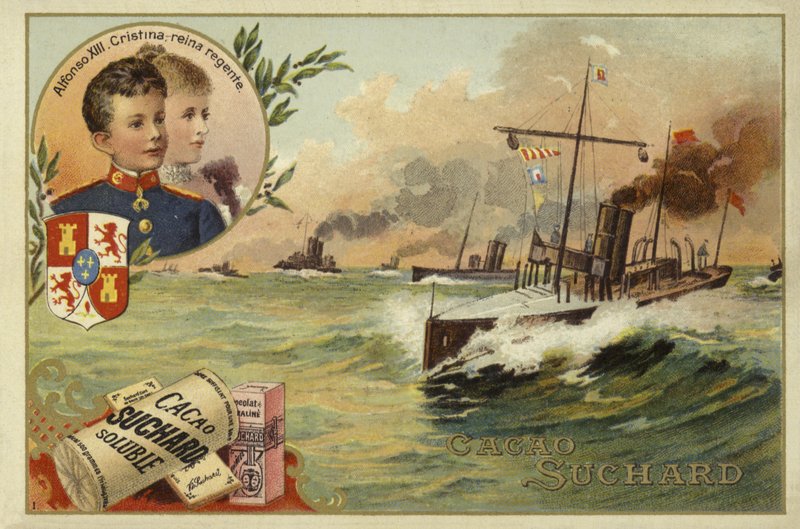 Alfonso XIII da Espanha e sua mãe, Maria Christina da Áustria, Guerra Hispano-Americana, 1898 de European School