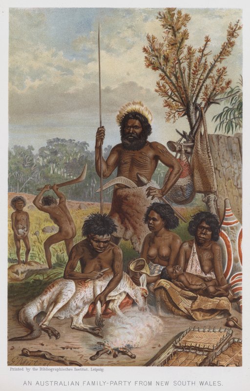 Uma família australiana de Nova Gales do Sul (chromolitho) de European School