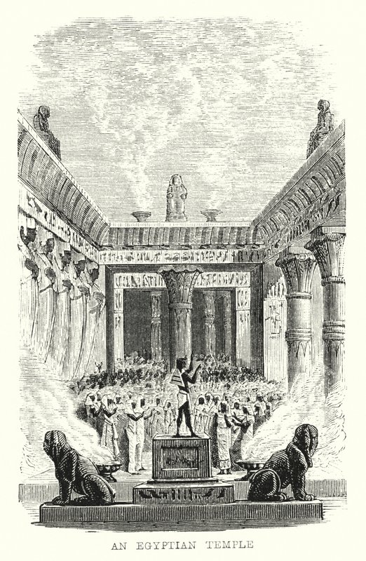 Um templo egípcio (gravura) de European School