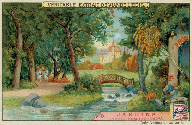 Um jardim inglês de 1800 de European School