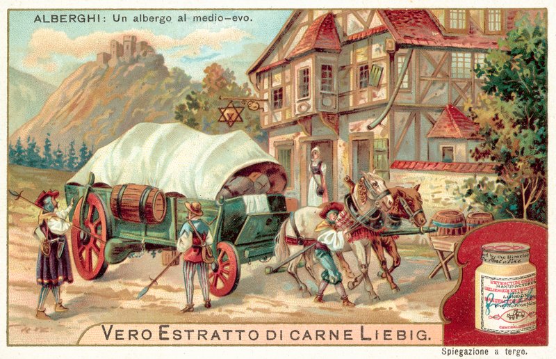 Uma pousada na época medieval (chromolitho) de European School