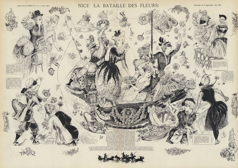 Batalha Anual das Flores, Nice, França (litho) de European School