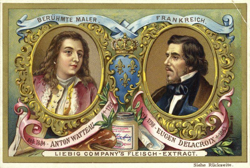 Antoine Watteau e Eugene Delacroix, artistas franceses de European School