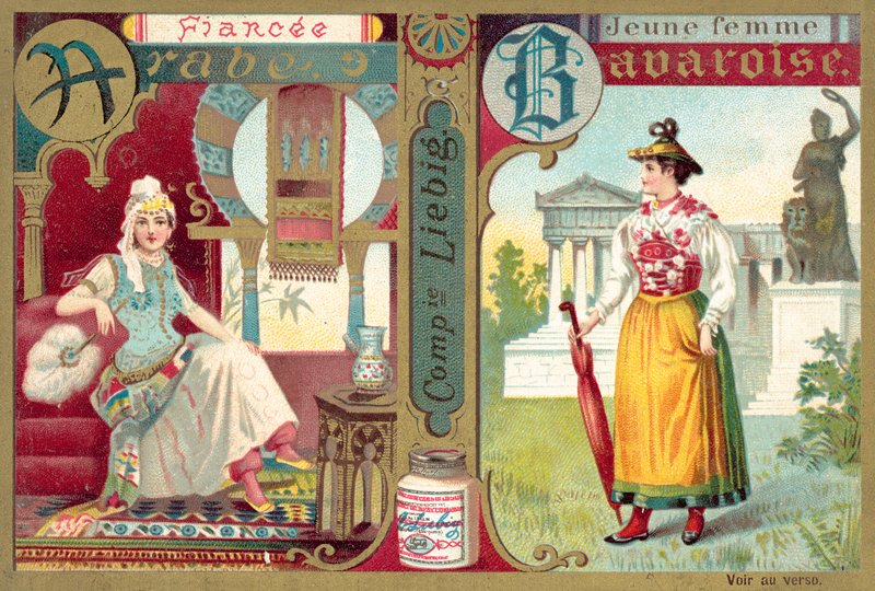 Noiva árabe e jovem bávara (chromolitho) de European School