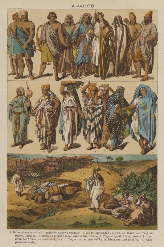 Árabes (cor litho) de European School