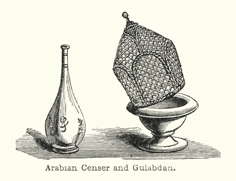 Arabian Censer e Gulabdan (gravura) de European School