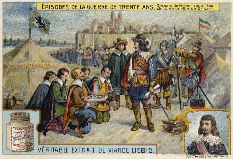 Bernard de Saxe-Weimar recebendo as chaves da cidade de Breisach, 1638 de European School