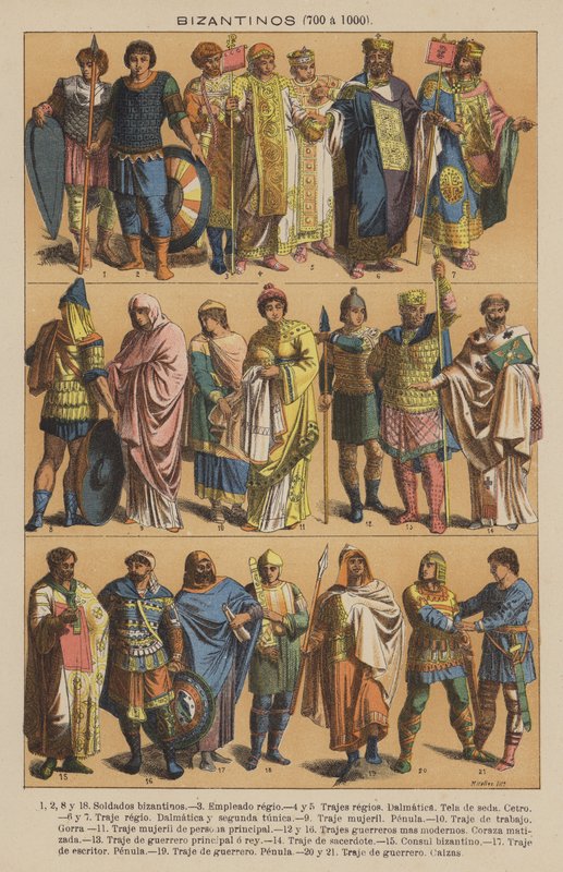 Bizantinos, 700 a 1000 (cor litho) de European School