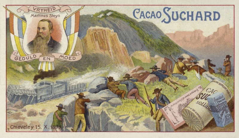 Boers atacando um trem blindado britânico, Chieveley, África do Sul, Boer War, 15 de outubro de 1899 de European School