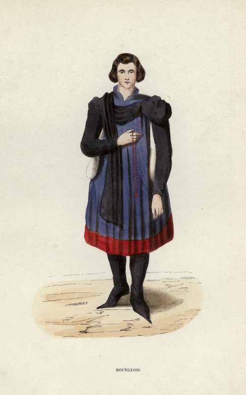 Bourgeois (gravura colorida) de European School