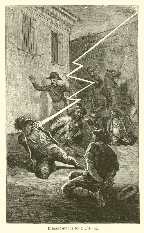 Brigand atingido por um raio (gravura) de European School