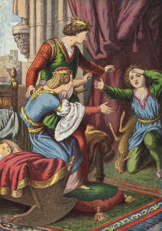 Irmão e irmã (litografia a cores) de European School