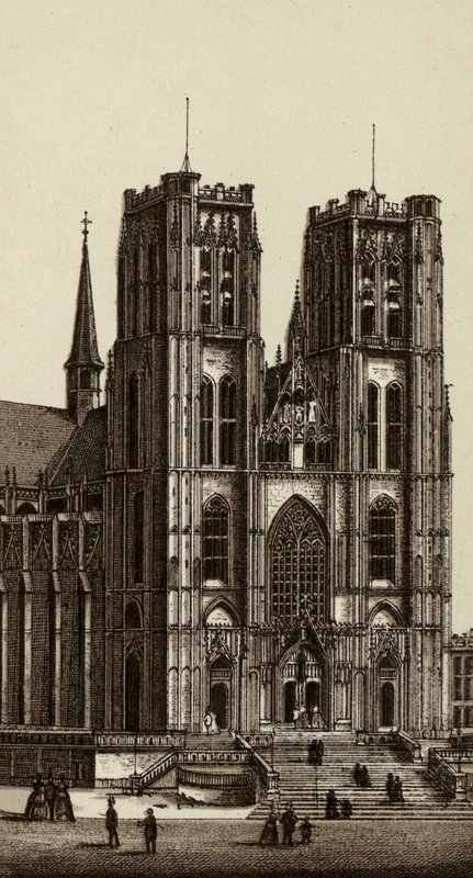 Bruxelles/Bruxelas: Igreja dos Santos Miguel e Gudule (litho) de European School