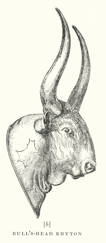 Cabeça de touro Rhyton (litografia) de European School