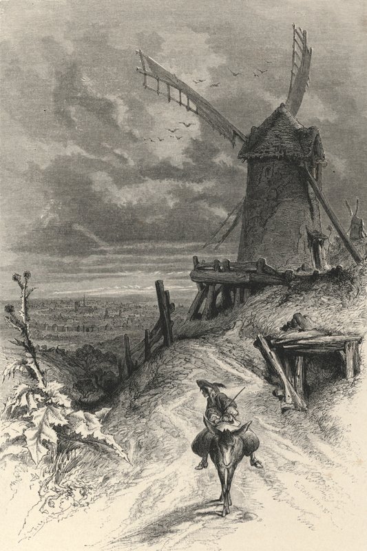 Butte Montmartre no século XVII (gravura) de European School