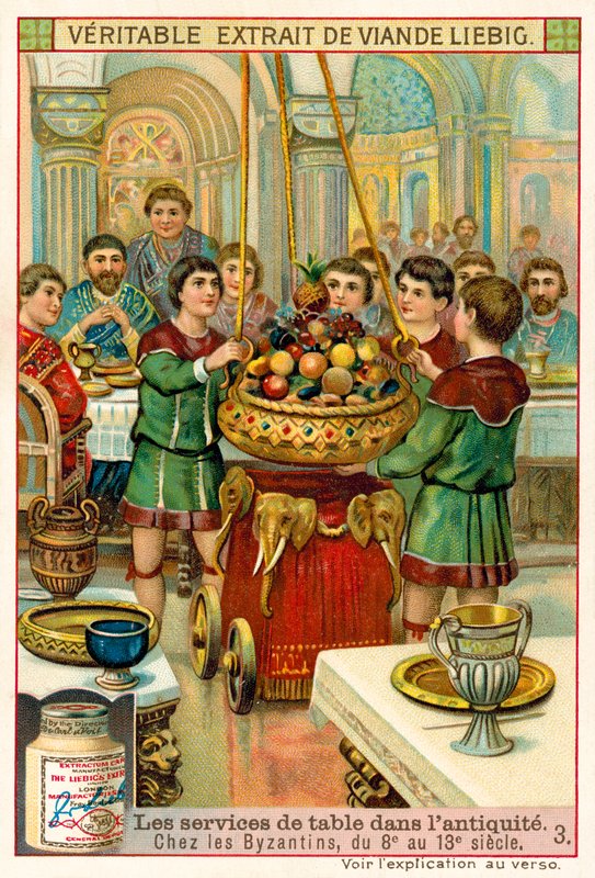 Louça de mesa bizantina, século VIII-13 (chromolitho) de European School
