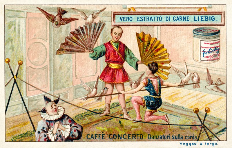 Caffe-concerto: dançarinos de corda bamba (chromolitho) de European School