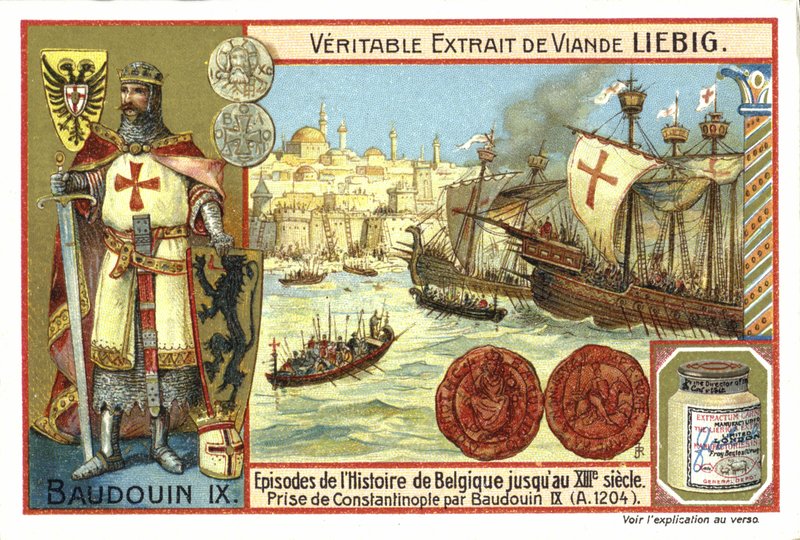 Captura de Constantinopla por Baldwin IX, Conde de Flandres, 1204 de European School