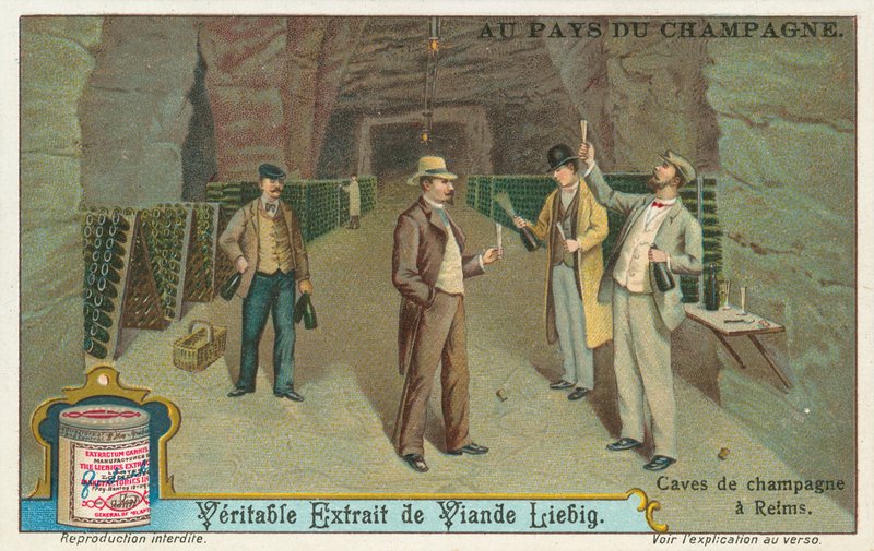 Champagne, cartão Liebig, início do século XX (cromo) de European School