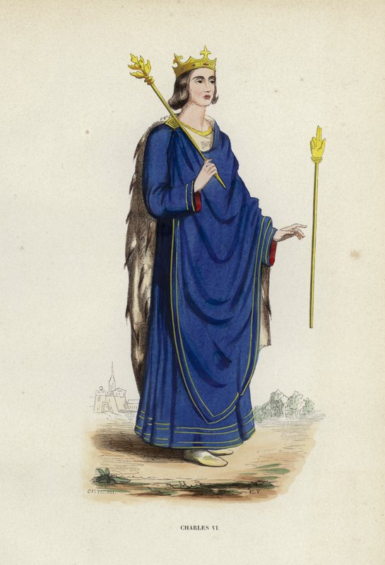 Charles VI (gravura colorida) de European School