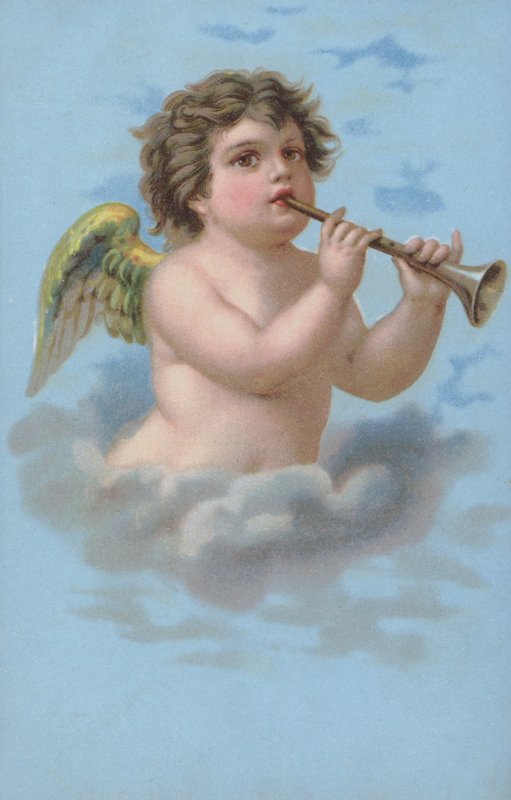 Querubim tocando uma trombeta de European School