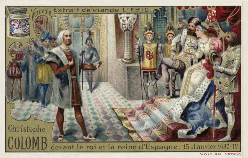 Cristóvão Colombo perante o rei e a rainha da Espanha, 15 de janeiro de 1492 de European School