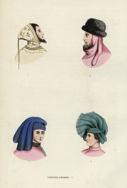 Penteados masculinos (gravação a cores) de European School