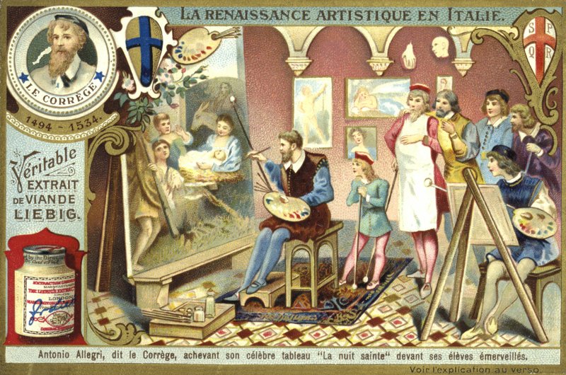 Correggio completando sua pintura da Natividade na frente de seus alunos espantados de European School