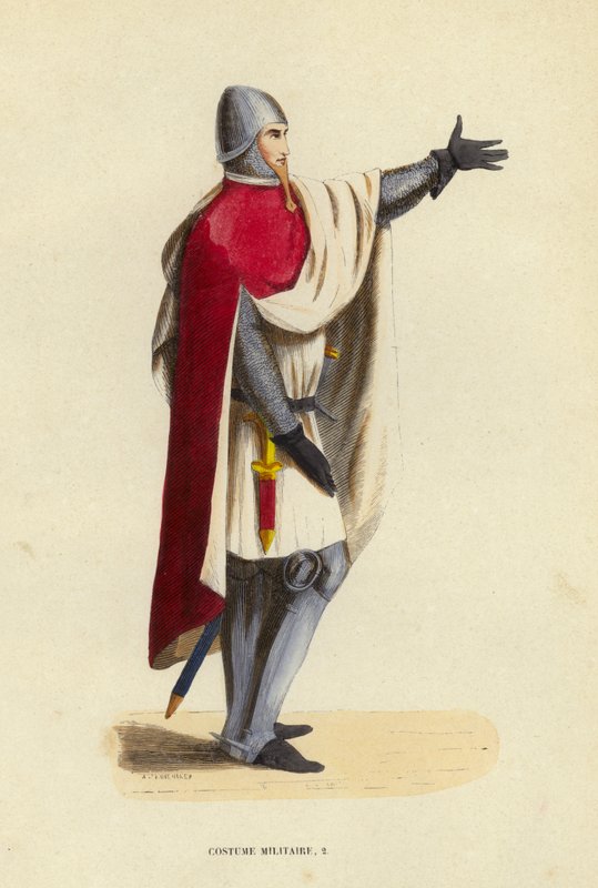 Costume Militaire (gravura colorida) de European School