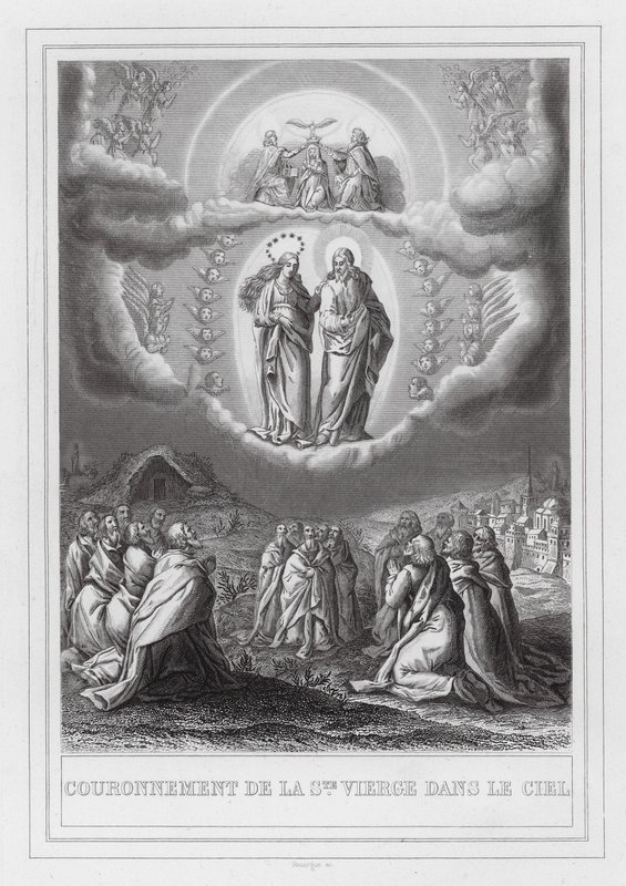 Coroa da Santíssima Virgem no Céu (gravura) de European School