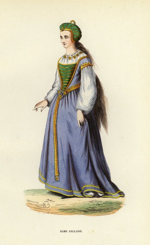 Dame Anglaise (gravura a cores) de European School
