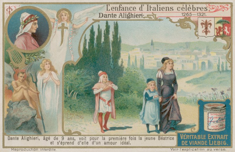 Dante Alighieri vê Beatrice pela primeira vez aos nove anos de idade de European School