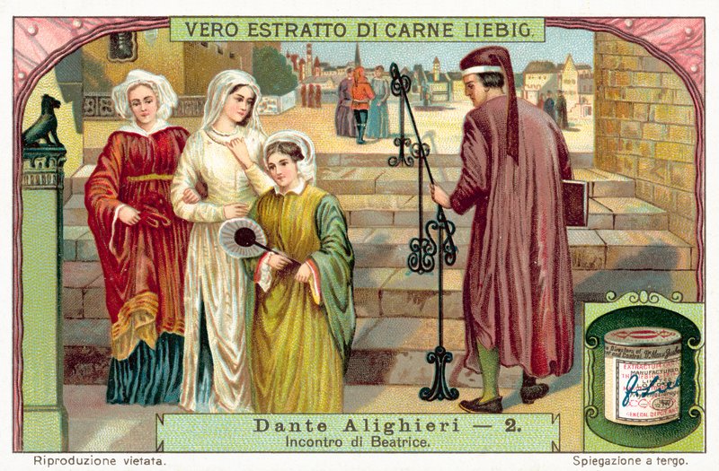 Dante conhece Beatrice (chromolitho) de European School