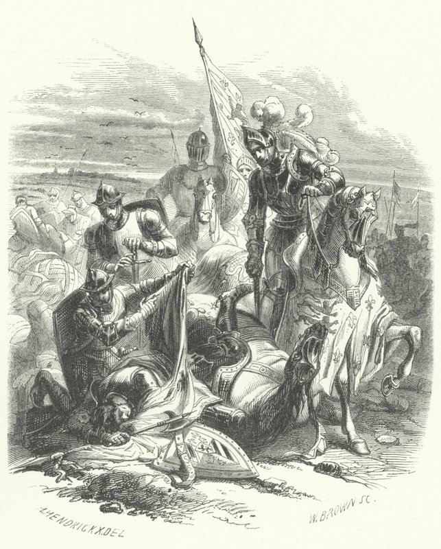 Morte de Anthony de Borgonha, Duque de Brabant, na Batalha de Agincourt de European School