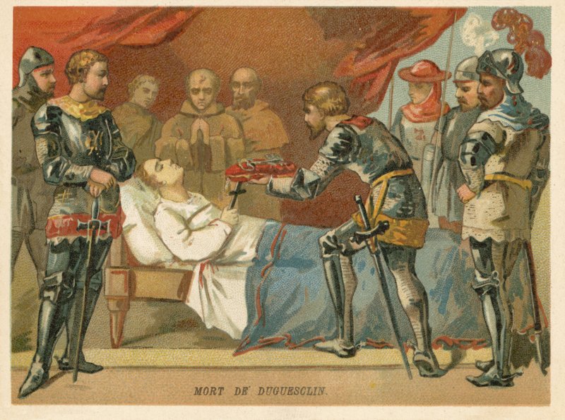 Morte de Bertrand du Guesclin, comandante militar francês, 1380 de European School