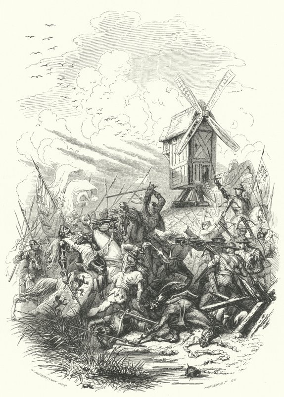 Morte de João da Boêmia na batalha de Crecy, 1346 de European School