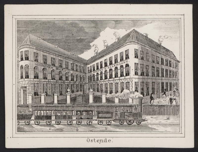 Deutsche Hof, Hotel DAllemagne, Ostende (gravura) de European School