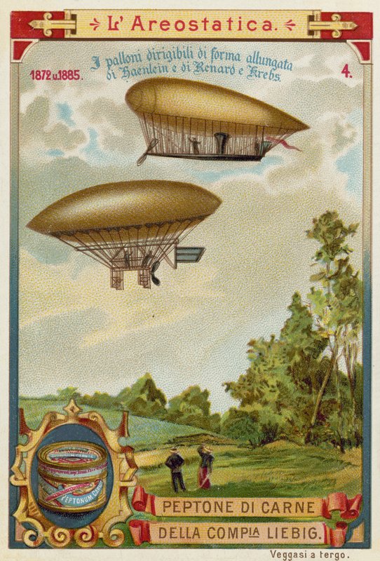 Dirigíveis dirigíveis de Haenlein (1872) e Renard e Krebs (1885) de European School