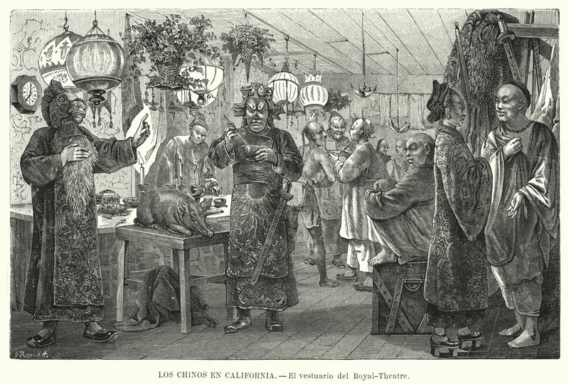 Camarim do Royal China Theatre, São Francisco, Califórnia, EUA (litho) de European School