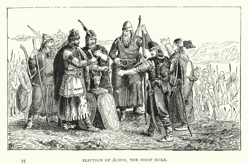 Eleição de Almos, o Primeiro Duque (gravura) de European School