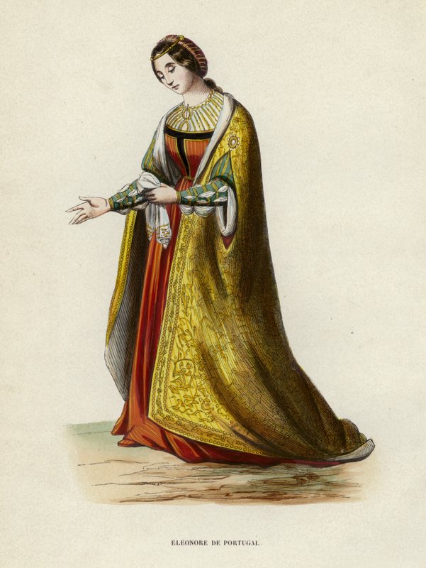 Eleonore De Portugal (gravura a cores) de European School