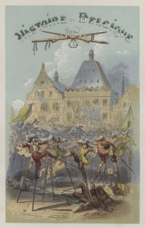 Luta em palafitas em Namur (gravura colorida) de European School